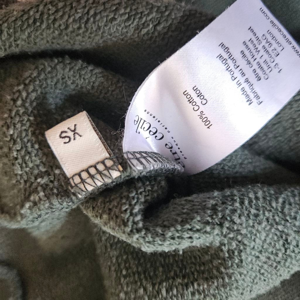 Etre Cecile Elephantastique Green Cotton Geometric Crewneck Sweater Womens XS - Picture 3 of 5